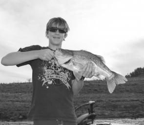 Will Taylor, son of former test cricket captain Mark Taylor, with a 53cm St Clair bass caught on a 1/2oz Secret Creek spinnerbait. 